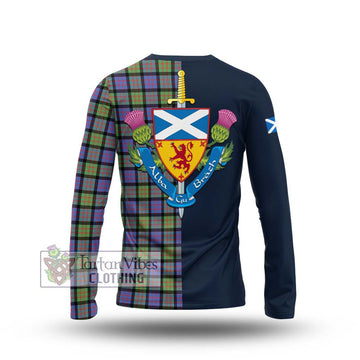 MacDonald Ancient Tartan Long Sleeve T-Shirt Alba with Scottish Lion Royal Arm Half Style