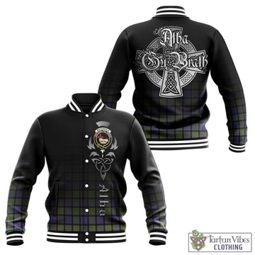 MacDonald Ancient Tartan Baseball Jacket Featuring Alba Gu Brath Family Crest Celtic Inspired