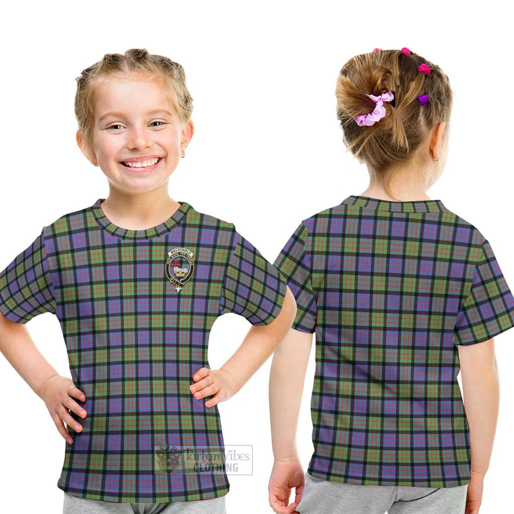 MacDonald Ancient Tartan Kid T-Shirt with Family Crest - Tartanvibesclothing Shop