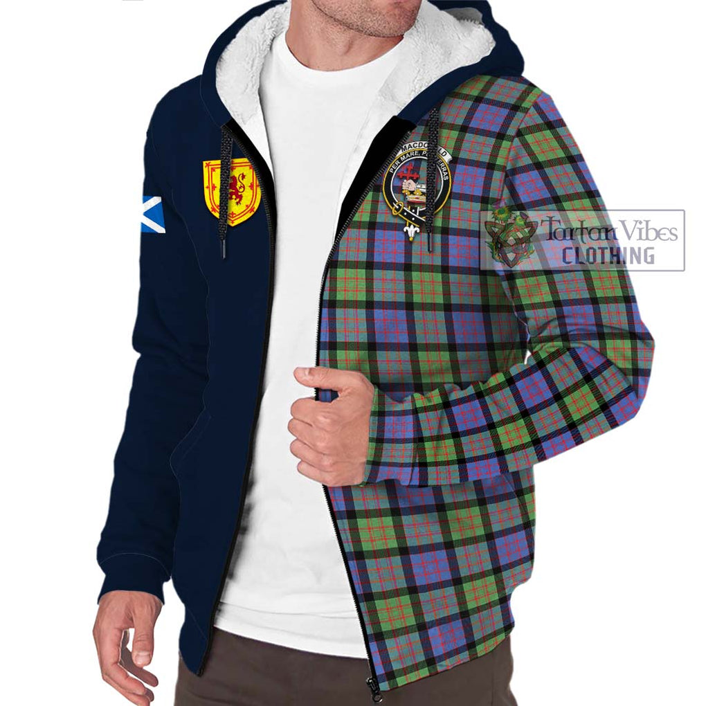 Tartan Vibes Clothing MacDonald Ancient Tartan Sherpa Hoodie with Scottish Lion Royal Arm Half Style