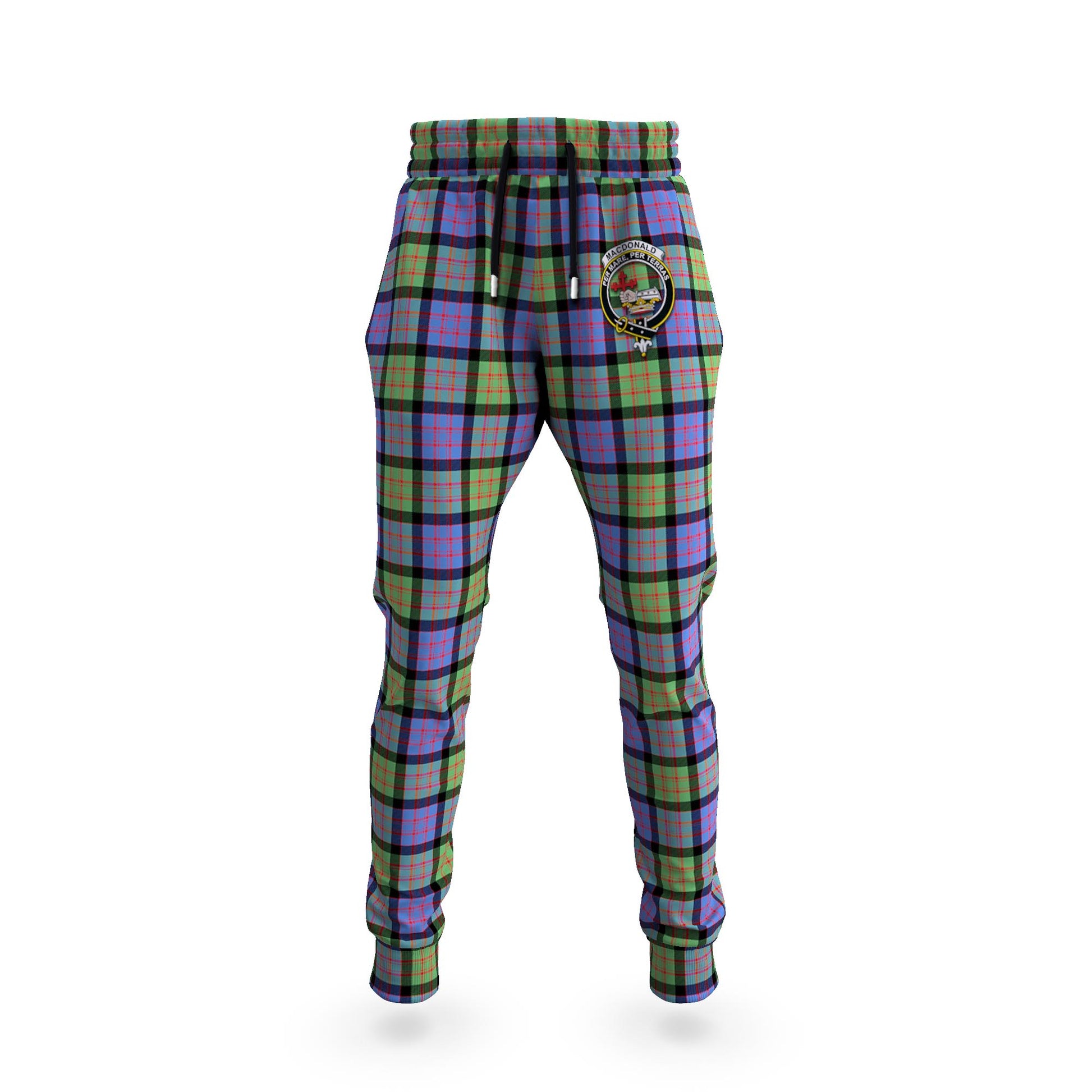 MacDonald Ancient Tartan Joggers Pants with Family Crest 5XL - Tartan Vibes Clothing