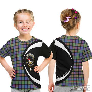 MacDonald Ancient Tartan Kid T-Shirt with Family Crest Circle Style