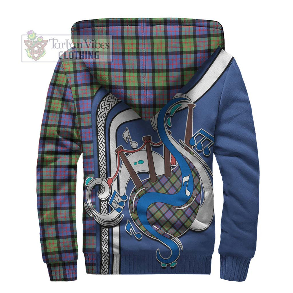 MacDonald Ancient Tartan Sherpa Hoodie with Epic Bagpipe Style - Tartanvibesclothing Shop