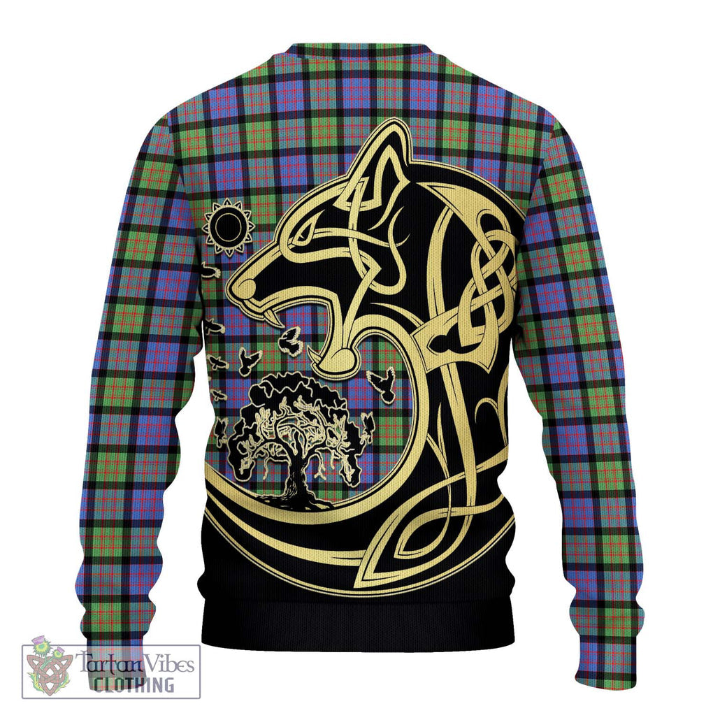 MacDonald Ancient Tartan Knitted Sweater with Family Crest Celtic Wolf Style - Tartan Vibes Clothing