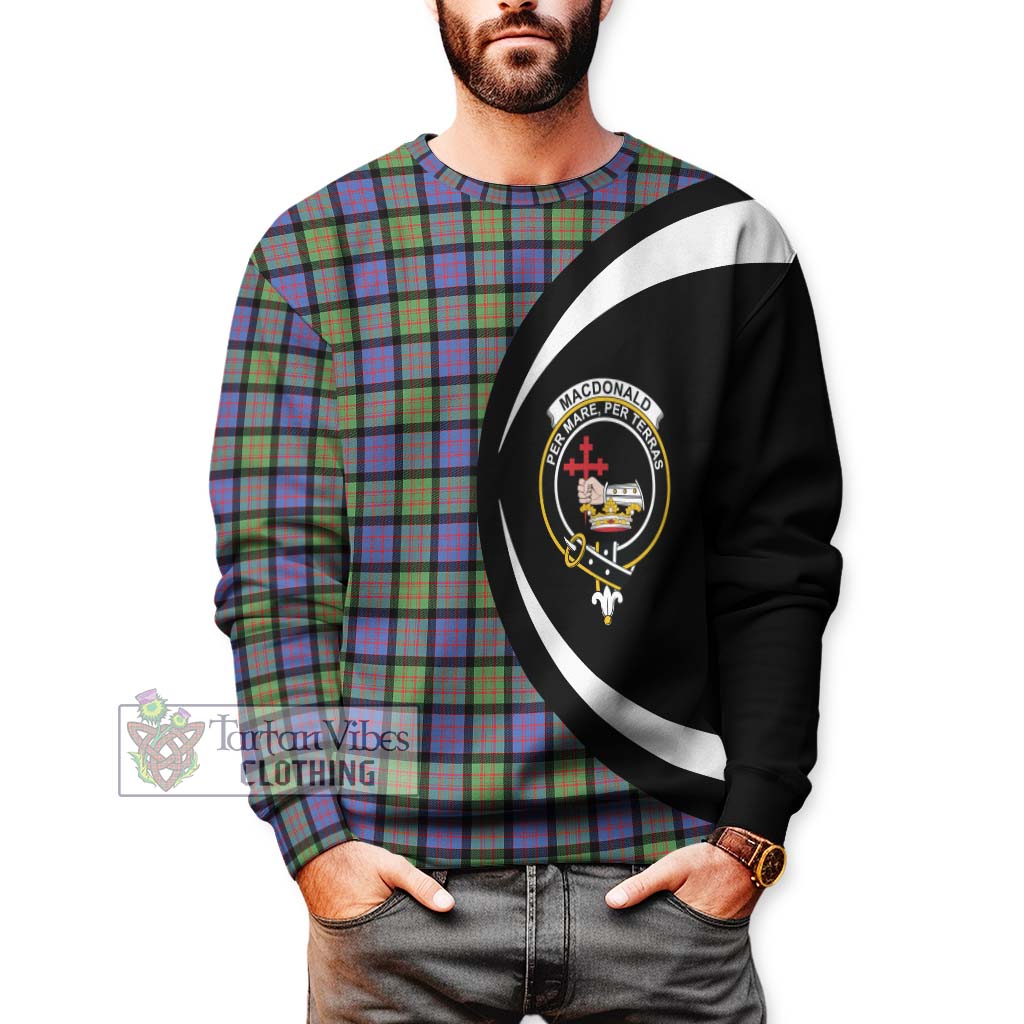 MacDonald Ancient Tartan Sweatshirt with Family Crest Circle Style - Tartan Vibes Clothing