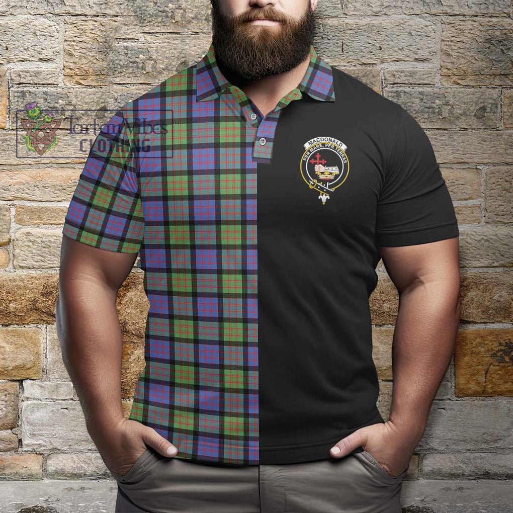 MacDonald Ancient Tartan Polo Shirt with Family Crest and Half Of Me Style - Tartanvibesclothing Shop