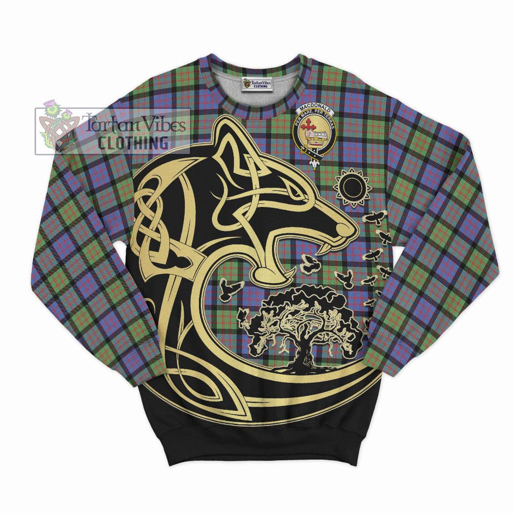 MacDonald Ancient Tartan Sweatshirt with Family Crest Celtic Wolf Style - Tartan Vibes Clothing