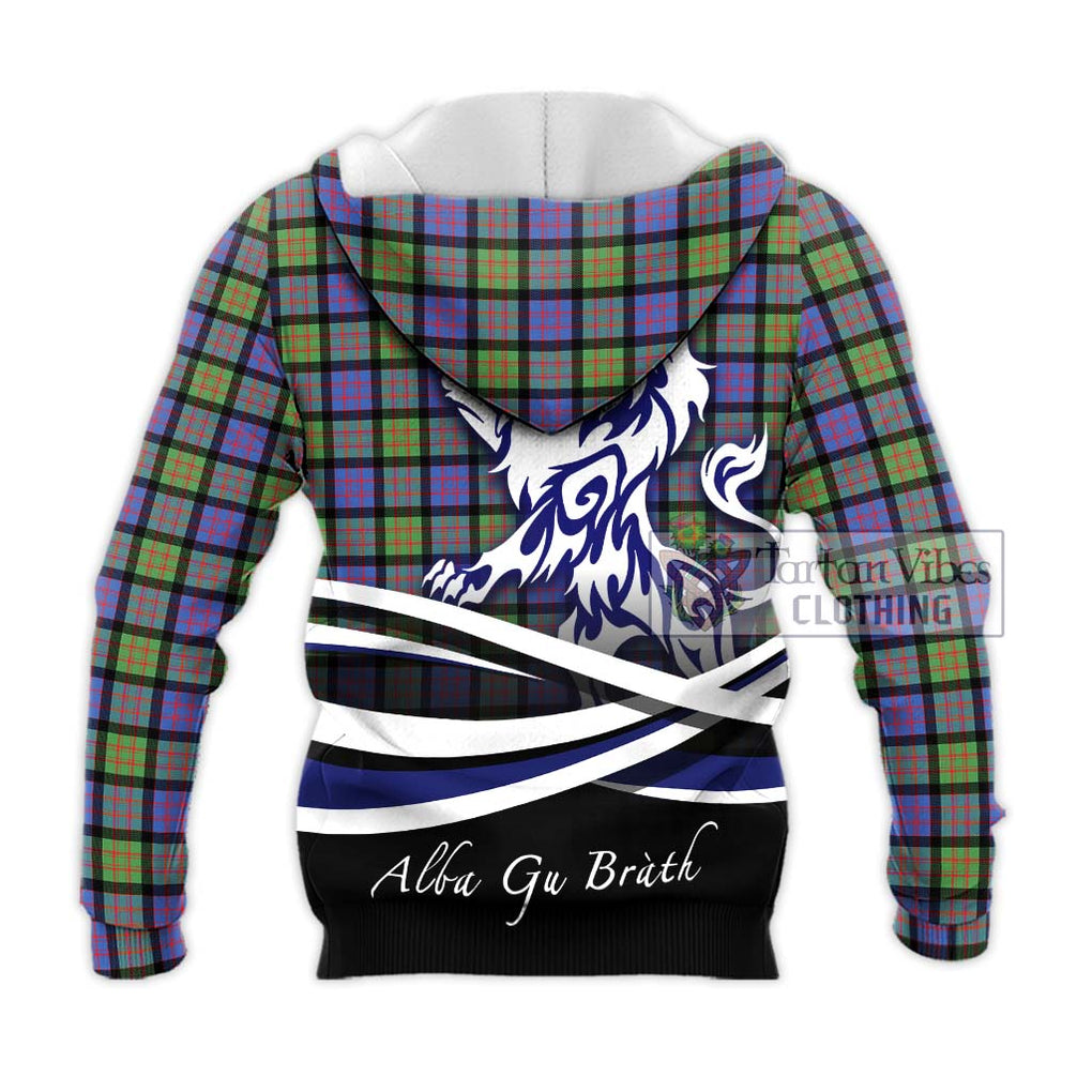 MacDonald Ancient Tartan Knitted Hoodie with Alba Gu Brath Regal Lion Emblem - Tartanvibesclothing Shop