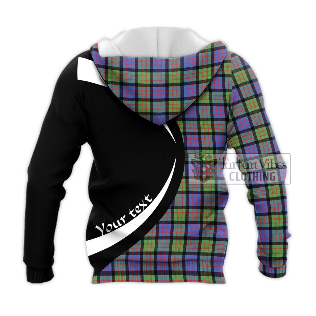 MacDonald Ancient Tartan Knitted Hoodie with Family Crest Circle Style - Tartan Vibes Clothing