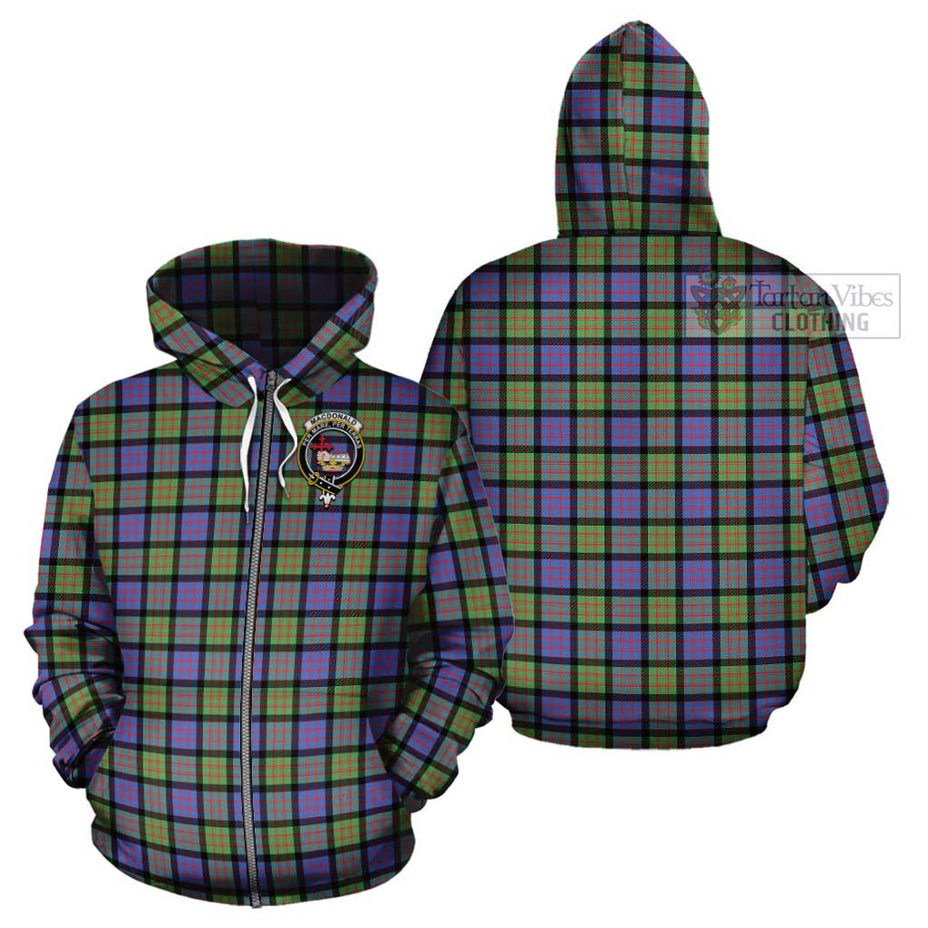 MacDonald Ancient Tartan Cotton Hoodie with Family Crest Zip Hoodie - Tartan Vibes Clothing