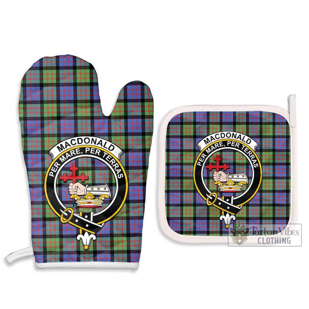 MacDonald Ancient Tartan Combo Oven Mitt & Pot-Holder with Family Crest Combo 1 Oven Mitt & 2 Pot-Holder White - Tartan Vibes Clothing