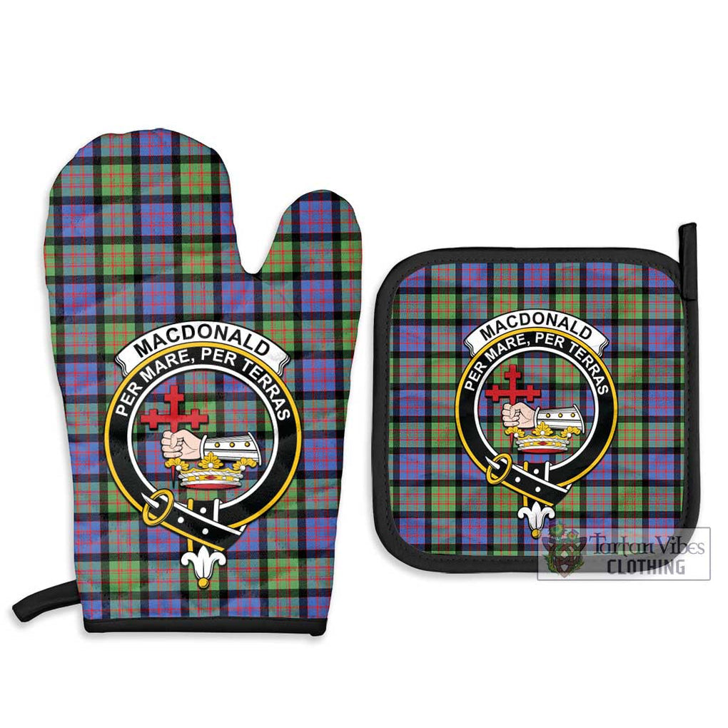 MacDonald Ancient Tartan Combo Oven Mitt & Pot-Holder with Family Crest Combo 1 Oven Mitt & 2 Pot-Holder Black - Tartan Vibes Clothing