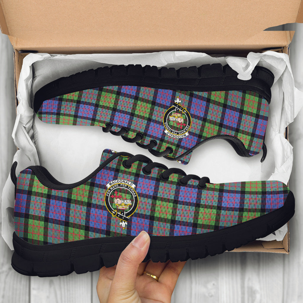 MacDonald Ancient Tartan Sneakers with Family Crest - Tartan Vibes Clothing