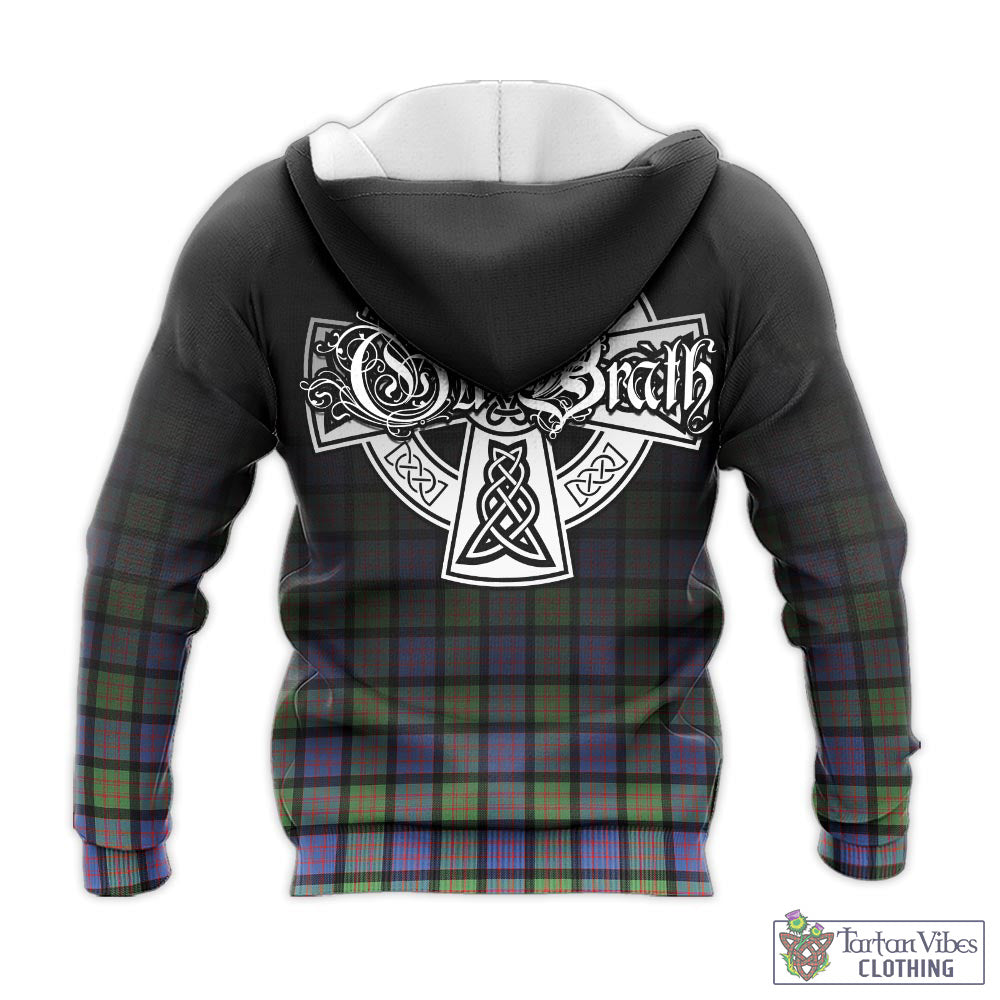 Tartan Vibes Clothing MacDonald Ancient Tartan Knitted Hoodie Featuring Alba Gu Brath Family Crest Celtic Inspired