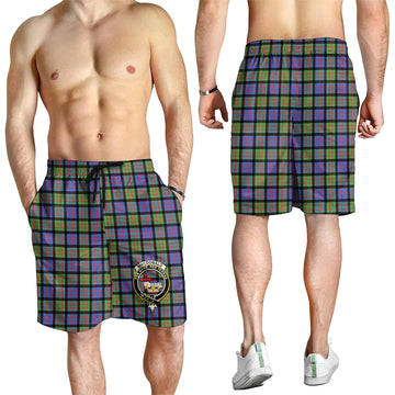 MacDonald Ancient Tartan Mens Shorts with Family Crest