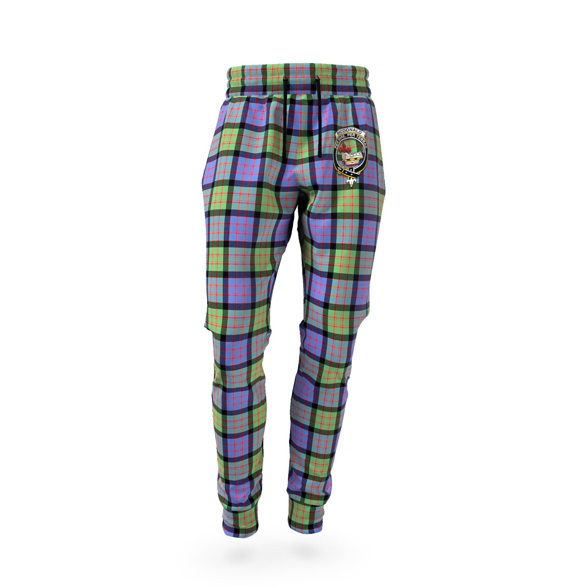 MacDonald Ancient Tartan Joggers Pants with Family Crest - Tartan Vibes Clothing