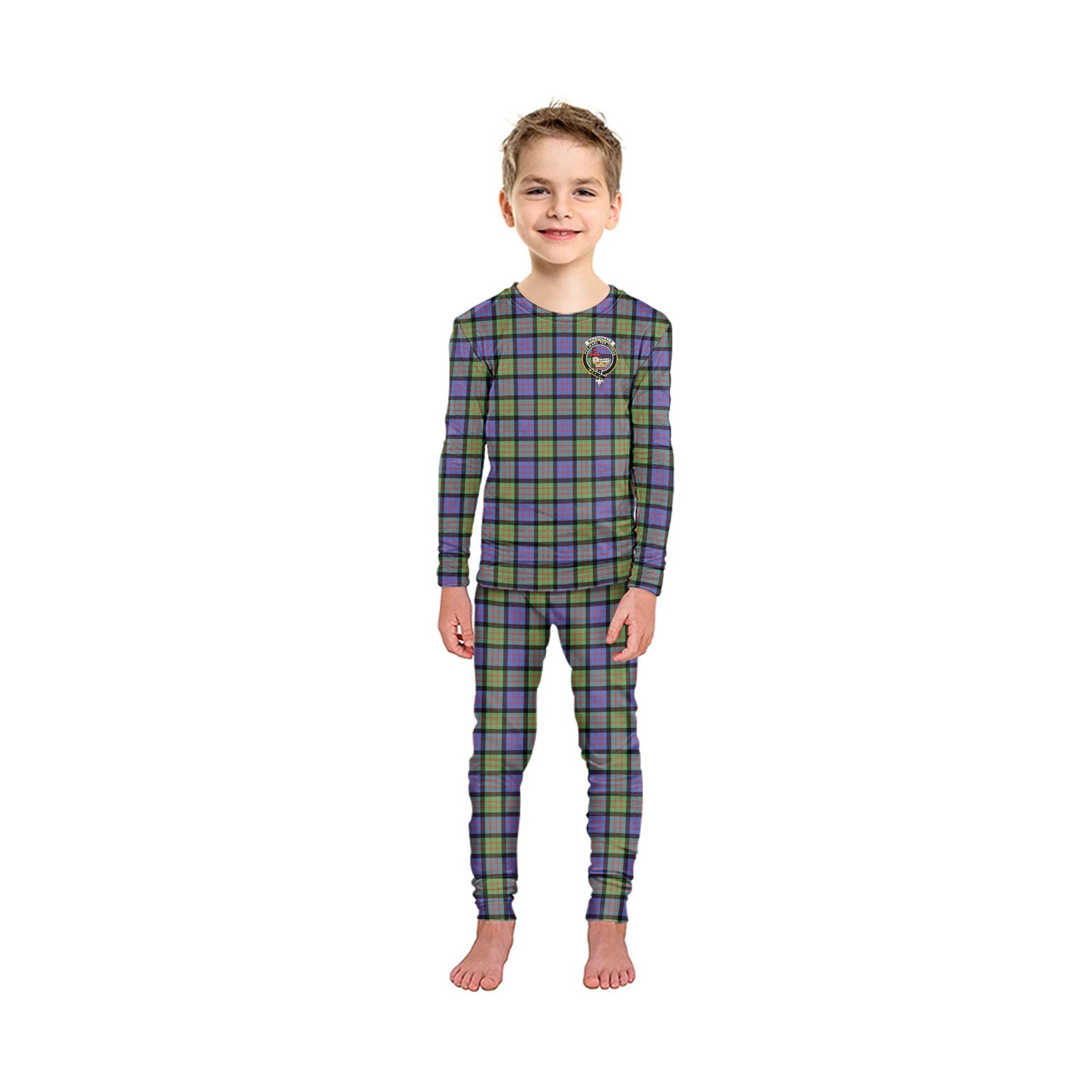 MacDonald Ancient Tartan Pajamas Family Set with Family Crest - Tartanvibesclothing