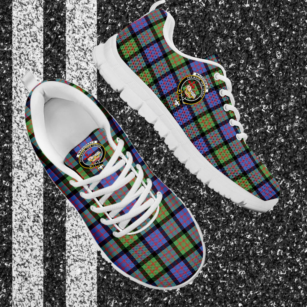 MacDonald Ancient Tartan Sneakers with Family Crest - Tartan Vibes Clothing