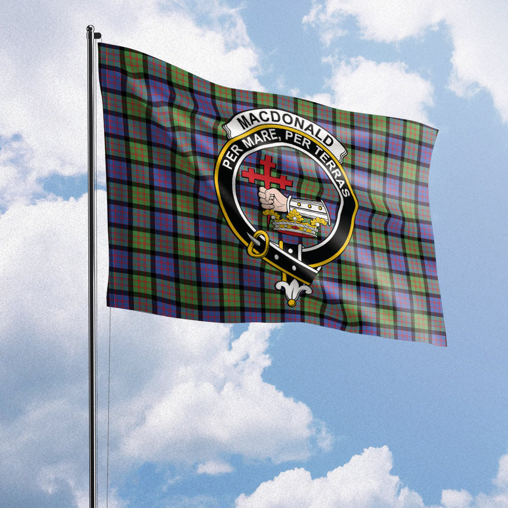 MacDonald Ancient Tartan Flag with Family Crest House Flag (Horizontal) - Tartan Vibes Clothing