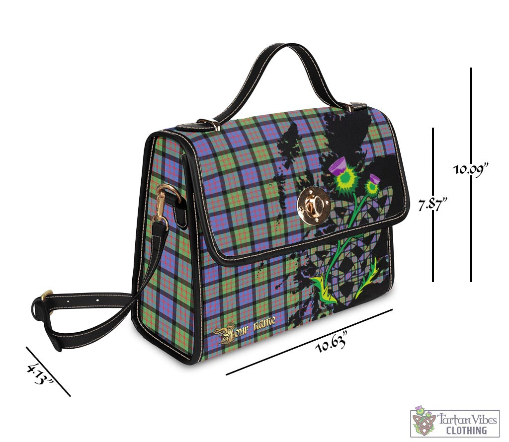 Tartan Vibes Clothing MacDonald Ancient Tartan Waterproof Canvas Bag with Scotland Map and Thistle Celtic Accents