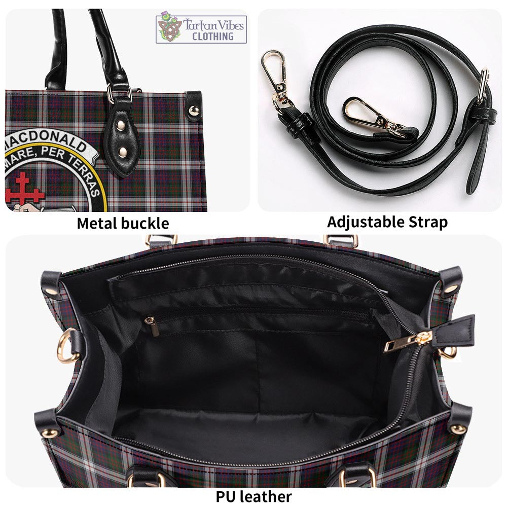 Tartan Vibes Clothing MacDonald Dress Tartan Luxury Leather Handbags with Family Crest