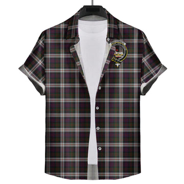 MacDonald Dress Tartan Short Sleeve Button Down Shirt with Family Crest