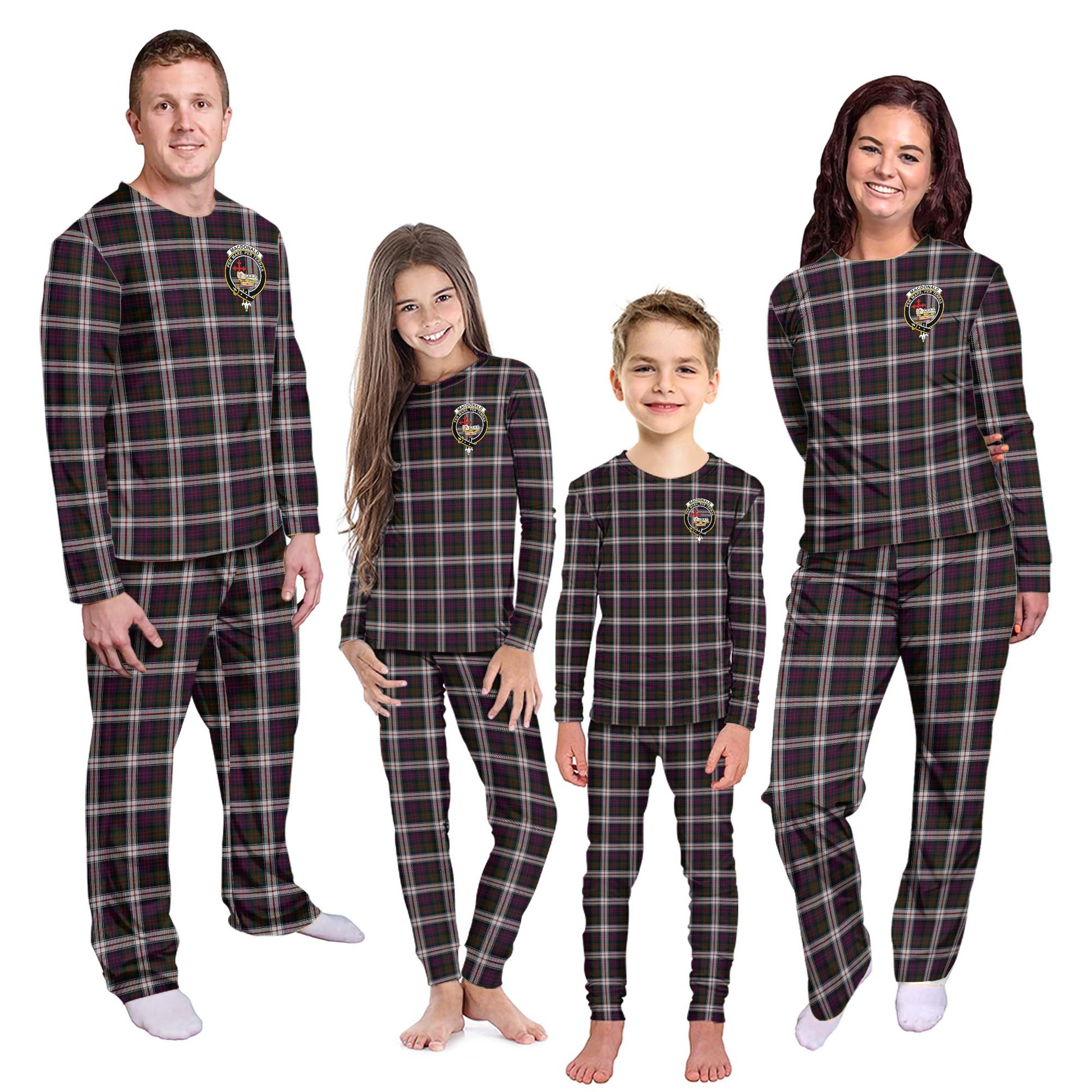 MacDonald Dress Tartan Pajamas Family Set with Family Crest - Tartanvibesclothing