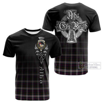 MacDonald Dress Tartan Cotton T-shirt Featuring Alba Gu Brath Family Crest Celtic Inspired