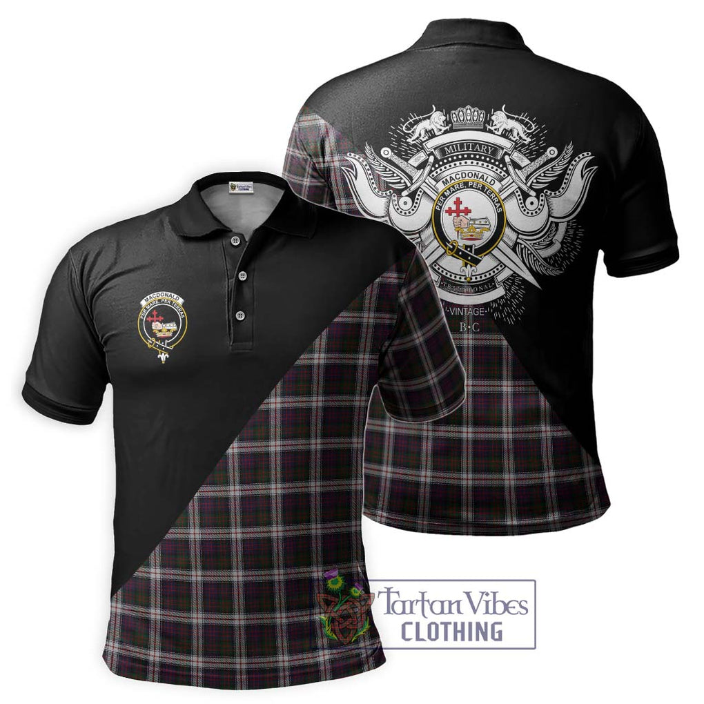 MacDonald Dress Tartan Polo Shirt with Family Crest and Military Logo Style Kid - Tartanvibesclothing Shop