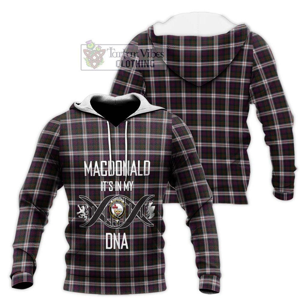 MacDonald Dress Tartan Knitted Hoodie with Family Crest DNA In Me Style Unisex Knitted Pullover Hoodie - Tartanvibesclothing Shop