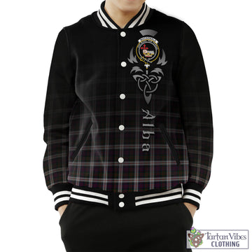 MacDonald Dress Tartan Baseball Jacket Featuring Alba Gu Brath Family Crest Celtic Inspired