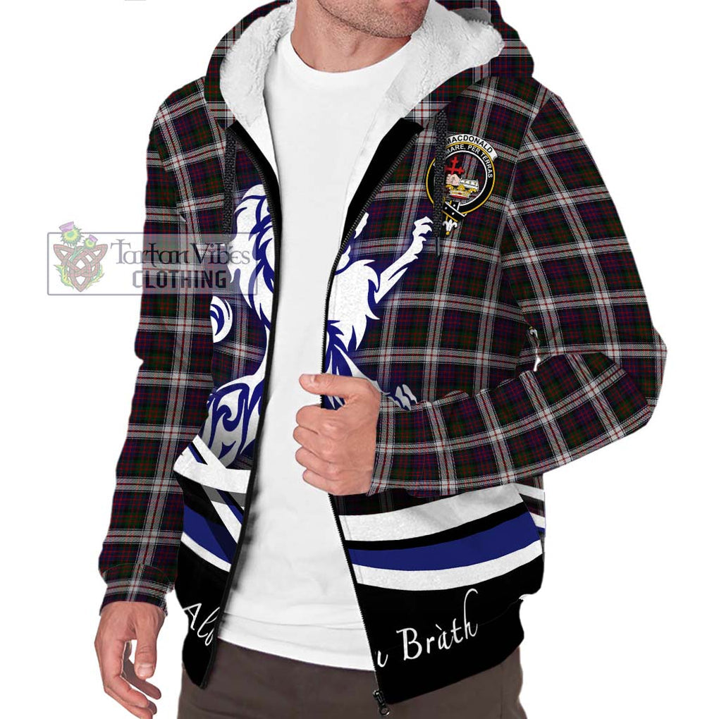 MacDonald Dress Tartan Sherpa Hoodie with Alba Gu Brath Regal Lion Emblem Unisex S - Tartanvibesclothing Shop