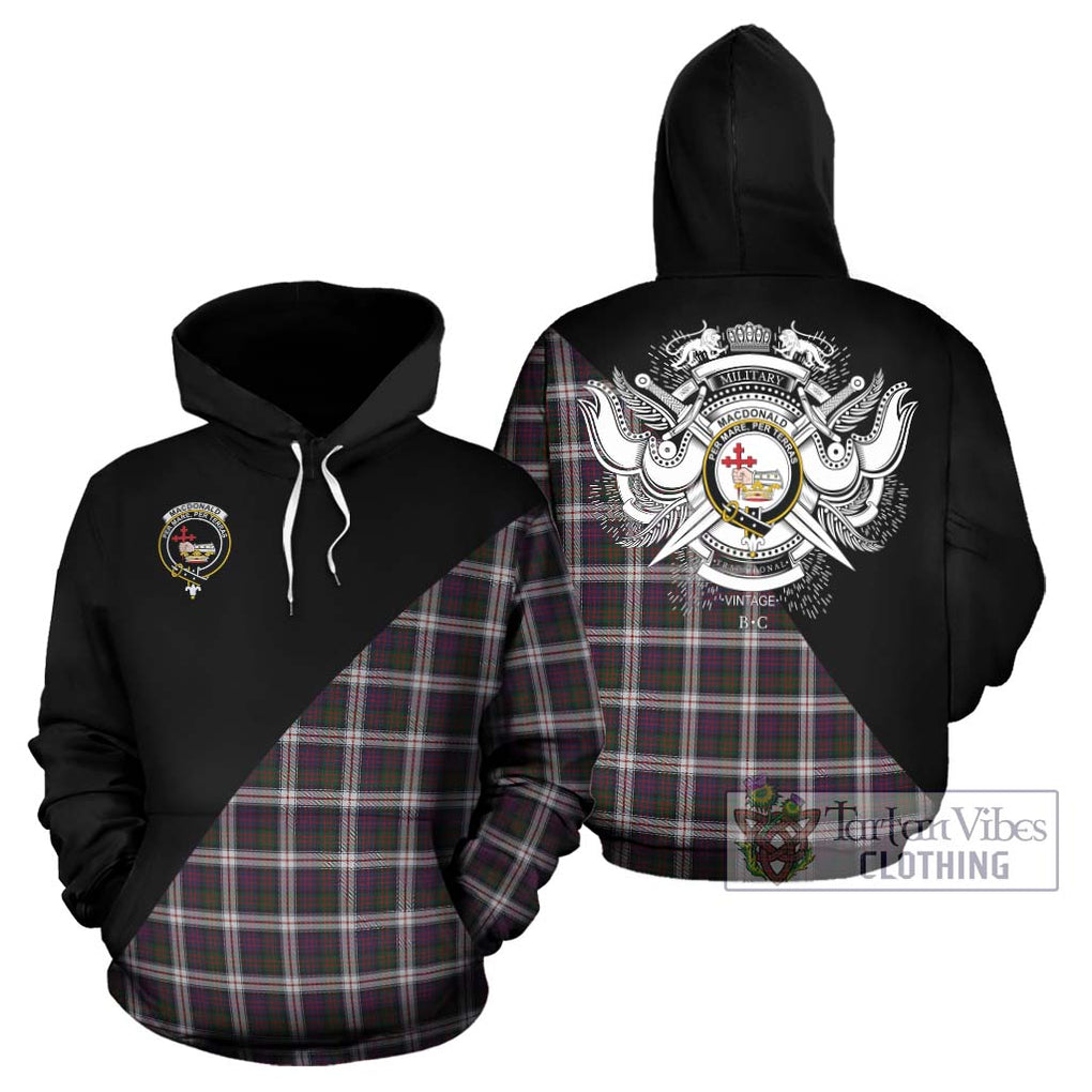 MacDonald Dress Tartan Hoodie with Family Crest and Military Logo Style Zip Hoodie - Tartanvibesclothing Shop