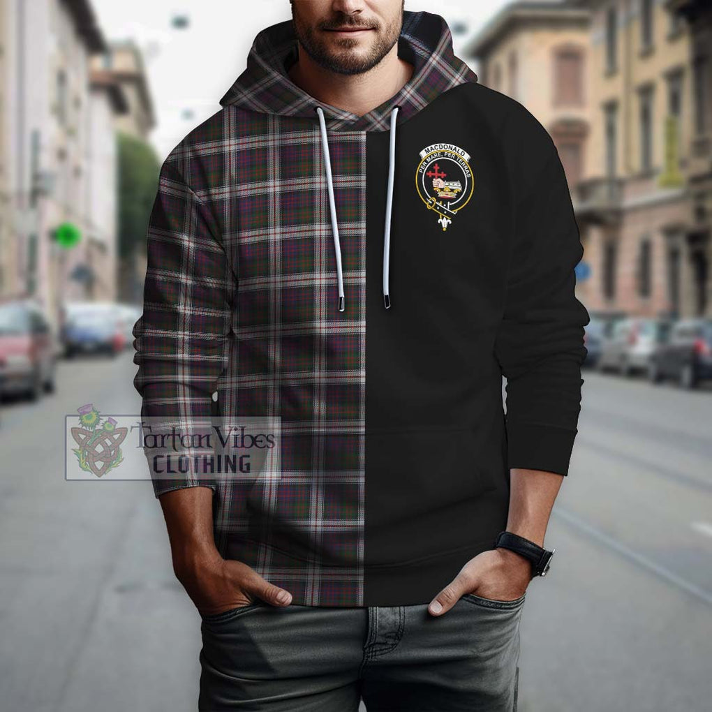 MacDonald Dress Tartan Hoodie with Family Crest and Half Of Me Style Zip Hoodie - Tartanvibesclothing Shop