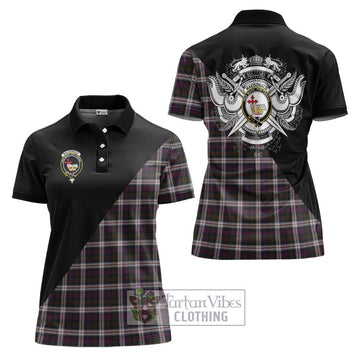 MacDonald Dress Tartan Women's Polo Shirt with Family Crest and Military Logo Style