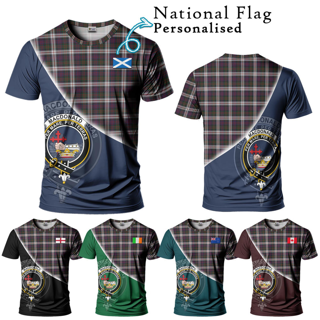 MacDonald Dress Tartan T-Shirt with Personalised National Flag and Family Crest Half Style Kid's Shirt - Tartanvibesclothing Shop