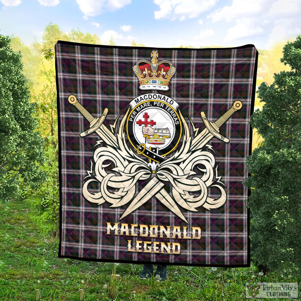 Tartan Vibes Clothing MacDonald Dress Tartan Quilt with Clan Crest and the Golden Sword of Courageous Legacy