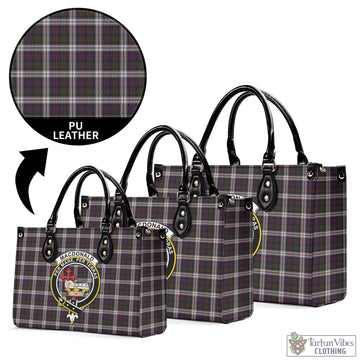 MacDonald Dress Tartan Luxury Leather Handbags with Family Crest