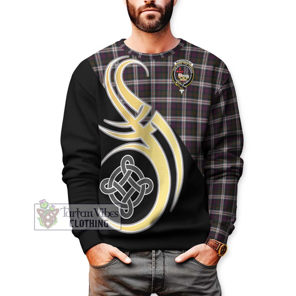 MacDonald Dress Tartan Sweatshirt with Family Crest and Celtic Symbol Style Unisex - Tartan Vibes Clothing