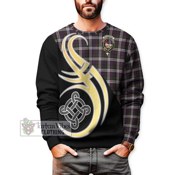 MacDonald Dress Tartan Sweatshirt with Family Crest and Celtic Symbol Style