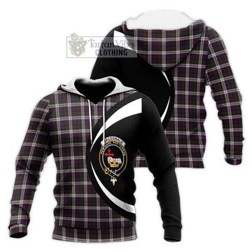 MacDonald Dress Tartan Knitted Hoodie with Family Crest Circle Style