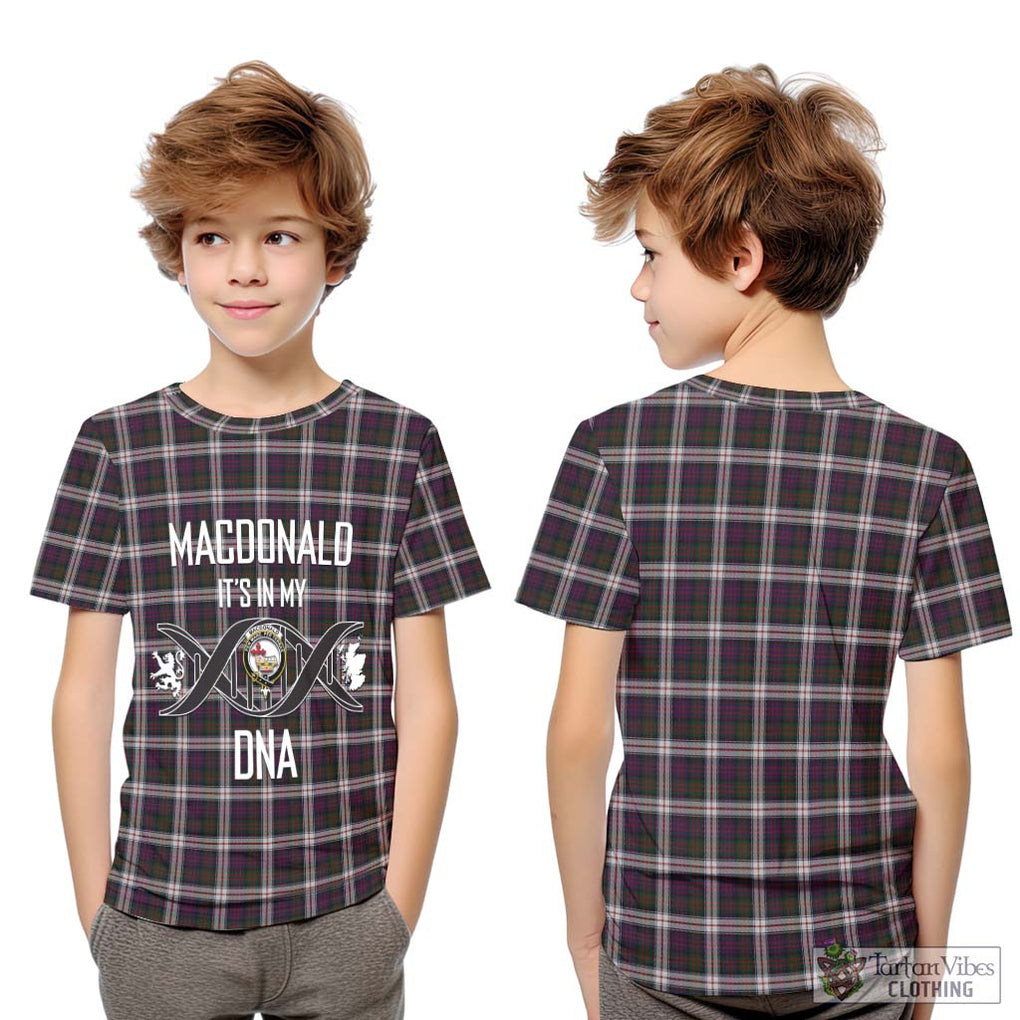 MacDonald Dress Tartan Kid T-Shirt with Family Crest DNA In Me Style Youth XL Size14 - Tartanvibesclothing Shop