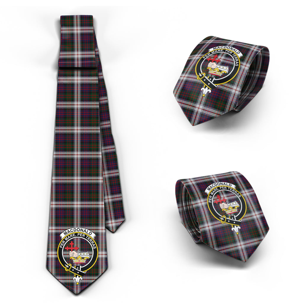 MacDonald Dress Tartan Classic Necktie with Family Crest Necktie One Size - Tartan Vibes Clothing