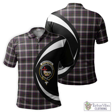 MacDonald Dress Tartan Men's Polo Shirt with Family Crest Circle Style