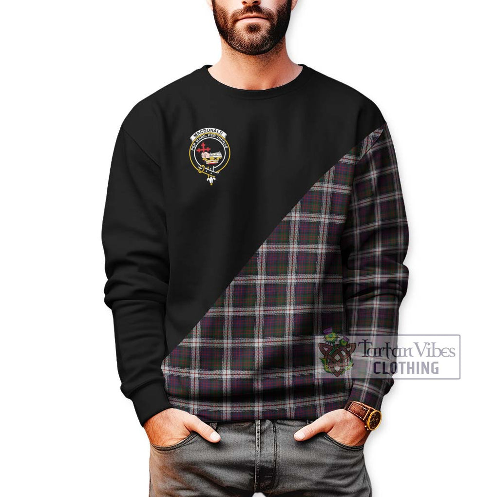 MacDonald Dress Tartan Sweatshirt with Family Crest and Military Logo Style Unisex - Tartanvibesclothing Shop