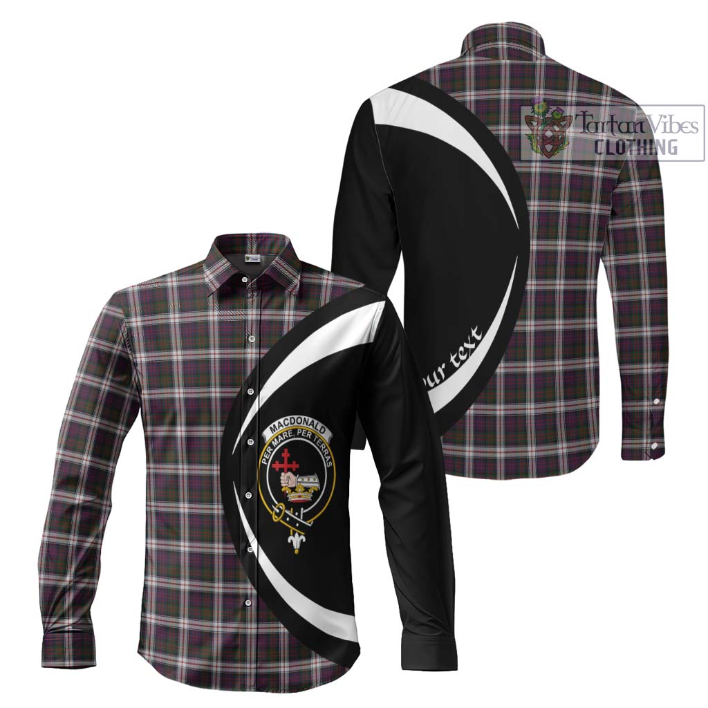 MacDonald Dress Tartan Long Sleeve Button Up with Family Crest Circle Style Men's Shirt S - Tartan Vibes Clothing