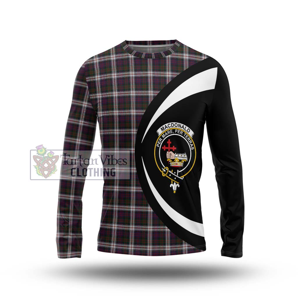 MacDonald Dress Tartan Long Sleeve T-Shirt with Family Crest Circle Style Unisex - Tartan Vibes Clothing