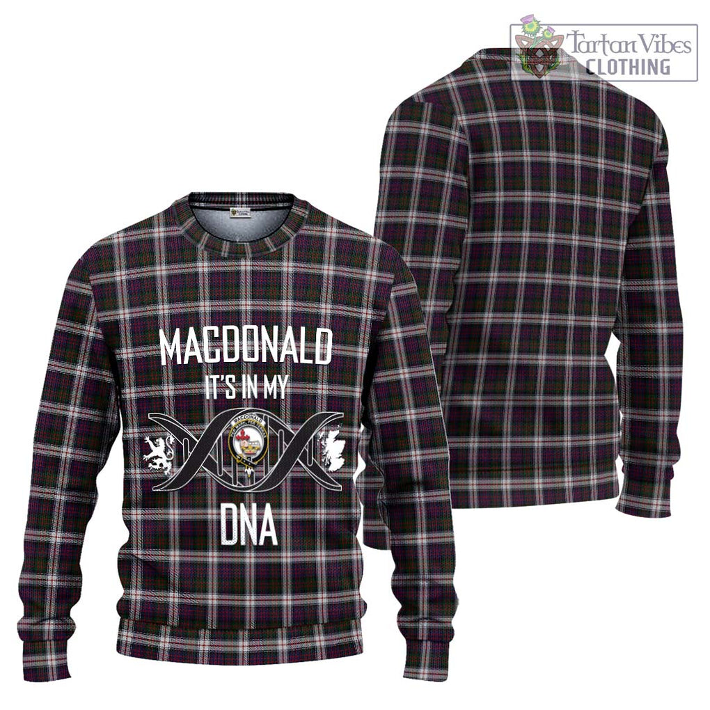 MacDonald Dress Tartan Knitted Sweater with Family Crest DNA In Me Style Unisex - Tartanvibesclothing Shop