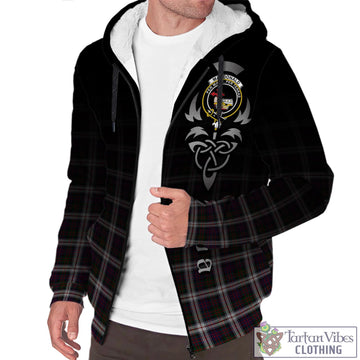 MacDonald Dress Tartan Sherpa Hoodie Featuring Alba Gu Brath Family Crest Celtic Inspired