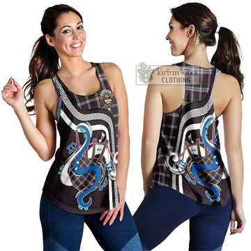 MacDonald Dress Tartan Women's Racerback Tanks with Epic Bagpipe Style